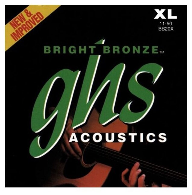 GHS STRINGS BB20X BRIGHT BRONZE набор струн для акустической гитары, 11-50