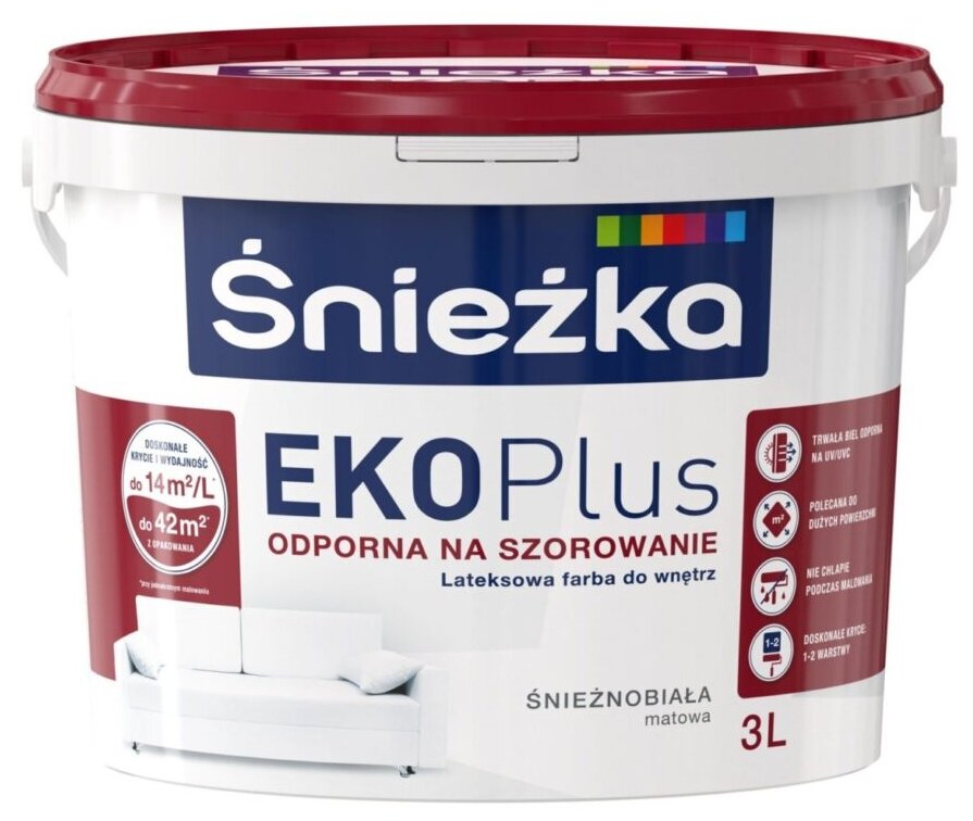 Краска Sniezka EKO Plus белый матовый 3л