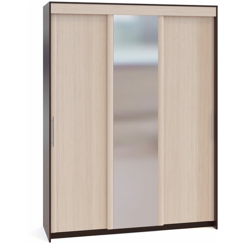 Шкаф-купе с зеркалом СШР-186.32 цвет дуб венге/белёный дуб