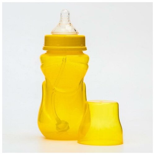 Бутылочка для кормления, широкое горло, от 6 мес, 300 мл, цвет желтый
