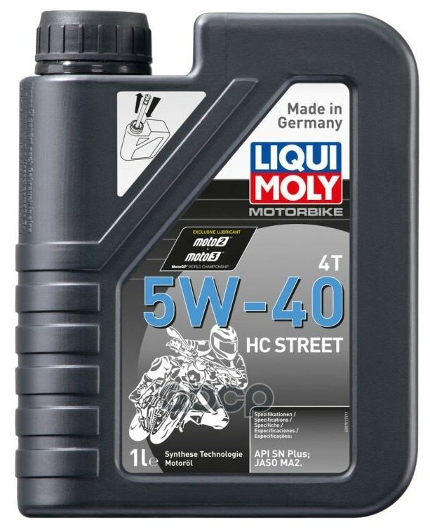 Liquimoly 5w40 Motorbike 4t Hc Street (1l)_масло Моторное! Hc-Синт, Для Мотоц Api-Sn, Jaso Ma-2 Liqui moly арт. 20750