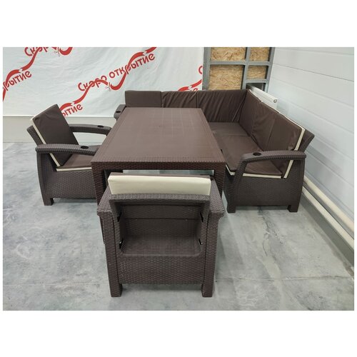 Обеденная группа под искусственный ротанг YALTA LARGE MAXI SET Мир дачника