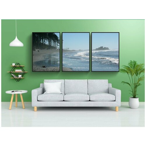 фото Набор модулных постеров для интерьера "рубиновый пляж, вашингтон, соединенные штаты америки" 60x90 см. в тубусе, без рамки lotsprints