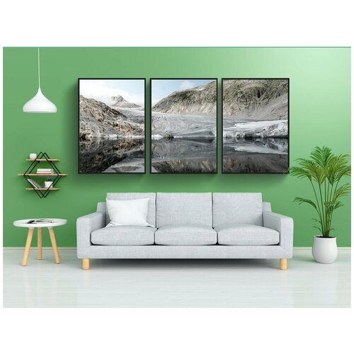 фото Набор модулных постеров для интерьера "гора, снег, ледник" 60x90 см. в тубусе, без рамки lotsprints