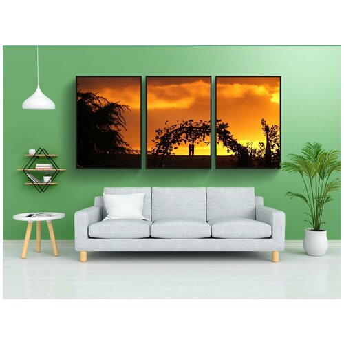 фото Набор модулных постеров для интерьера "заход солнца, пейзажи, небо" 60x90 см. в тубусе, без рамки lotsprints