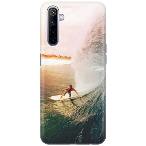 фото Ультратонкий силиконовый чехол-накладка для realme 6 с принтом "серфер" gosso