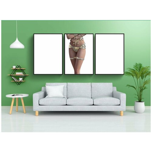 фото Набор модулных постеров для интерьера "женщина, кожа, женский" 60x90 см. в тубусе, без рамки lotsprints