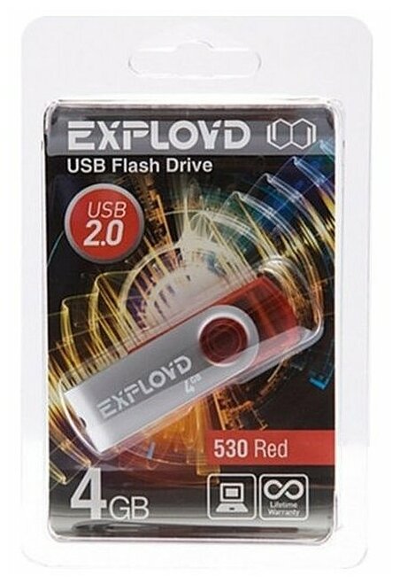 Флешка EXPLOYD 530 4GB Red