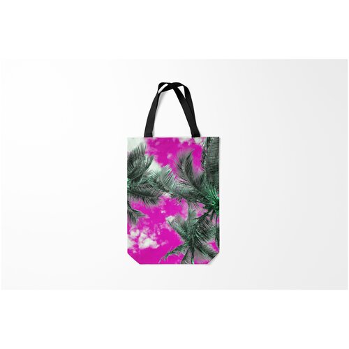 фото Сумка-шоппер / 31х42 см / популярные иллюстрации / природа palms glitch burnettie