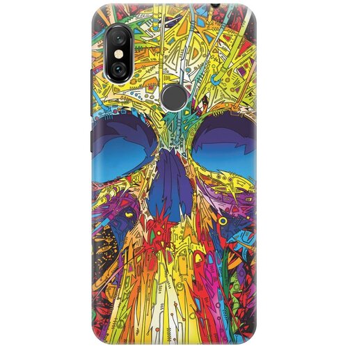 фото Re:paчехол - накладка artcolor для xiaomi redmi note 6 pro с принтом "череп красок"