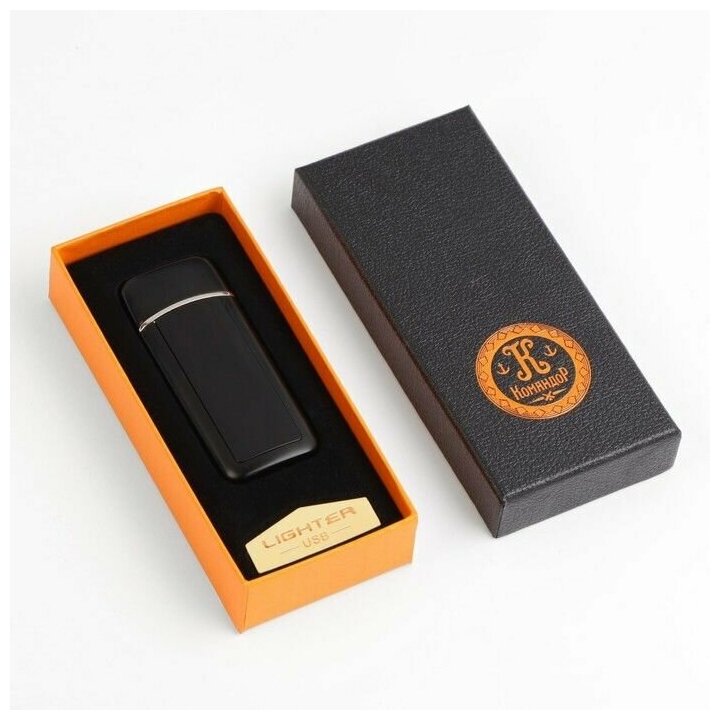 Зажигалка электронная "100% Мужик", USB, спираль, 3 х 7.3 см, черная - фотография № 10