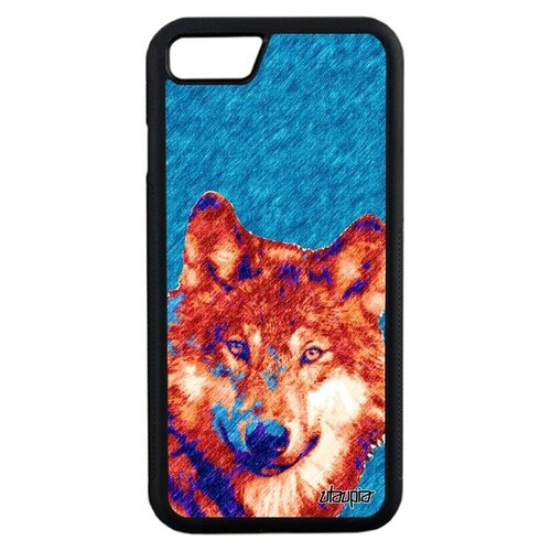 фото Противоударный чехол на смартфон // apple iphone 7 // "дикий волк" хаски wolf, utaupia, голубой