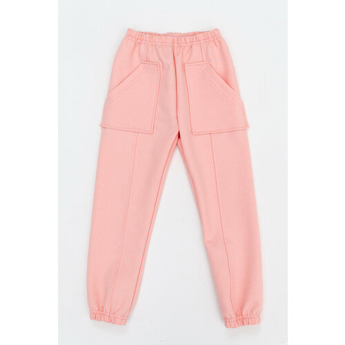 Беговые брюки Натали детские, карманы, размер 32, розовый