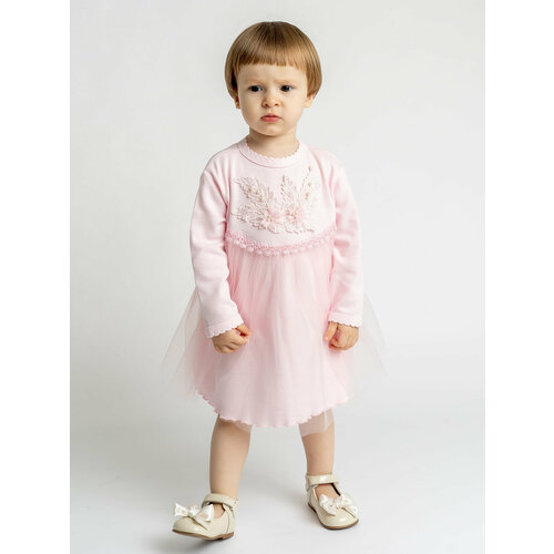 фото Платье rebelpro, хлопок, нарядное, размер 74-80, розовый