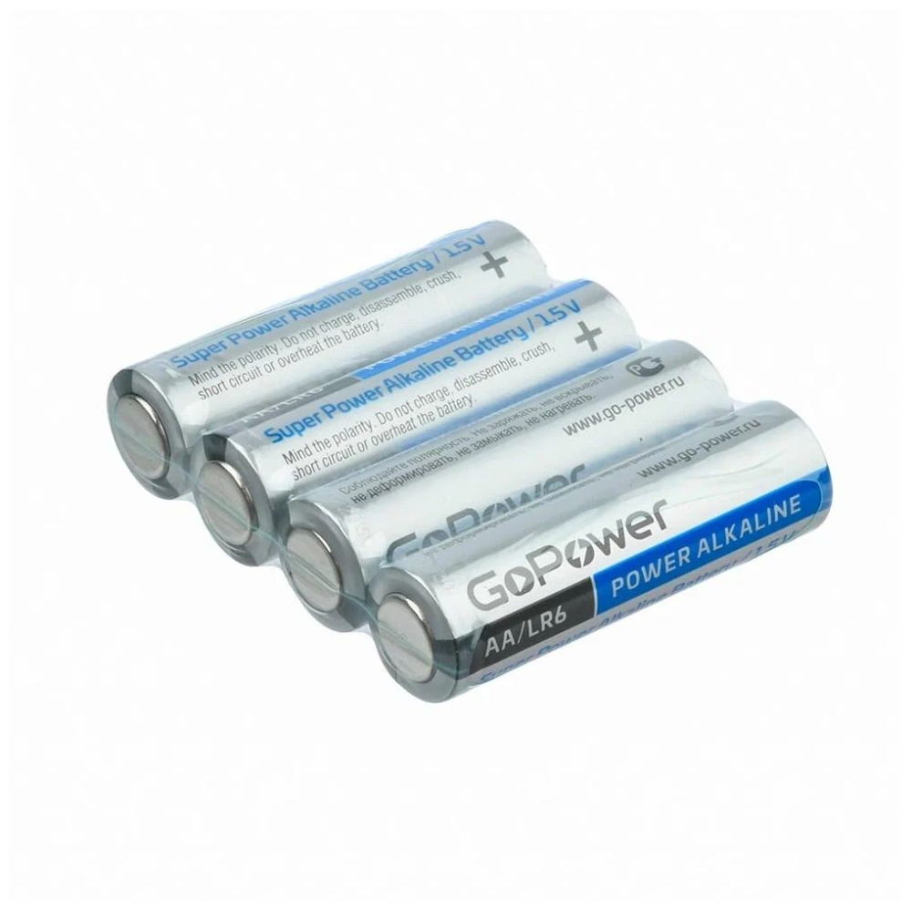 Батарейка GoPower LR6 AA BL4 Alkaline 1.5V (4/48/576) блистер (4 шт.) Батарейка GoPower LR6 AA (00-00015601) - фото №4