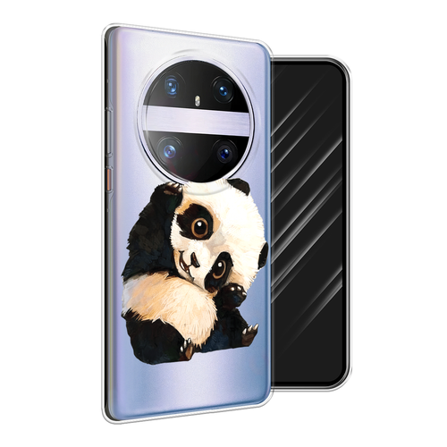 Силиконовый чехол на Huawei Mate 60 Pro / Хуавей Мате 60 Про Большеглазая панда, прозрачный силиконовый чехол на huawei mate 50 pro хуавей мате 50 про большеглазая панда прозрачный