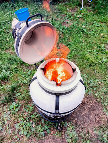 Изображение товара Керамический тандыр Аполлон с шампурами, подставкой, совком, кочергой и зольной решеткой в комплекте