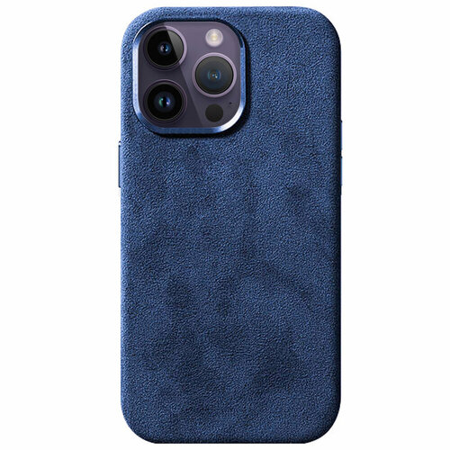 Чехол из алькантары с MagSafe для iPhone 15 Pro, Sancore (Синий)
