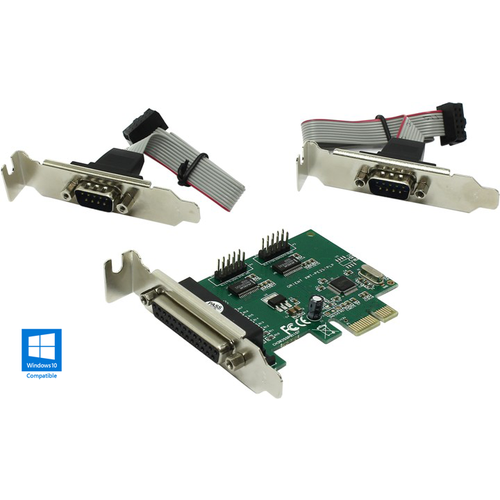 Контроллер PCI-E (WCH CH382) 2 x RS232 (DB9M), 1 x IEEE 1284 (DB25F) | ORIENT XWT-PE2S1PLP pci to 2 ports com 9 pin serial series rs232 card adapter win 7 vista xp fo with cd driver db9 serial port connectors