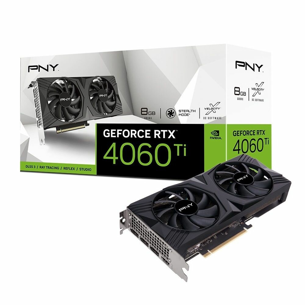 фото Видеокарта PNY RTX4060Ti 8GB VERTO 2FAN DLSS 3 GDDR6 128-bit DPx3 HDMI RTL