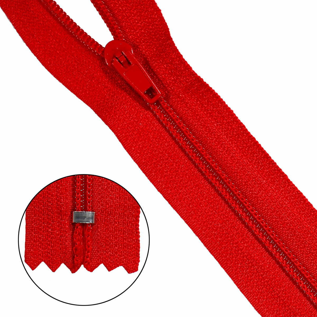 Молния брючная Т4, полуавтомат, 20 см (519 красный), 10 шт