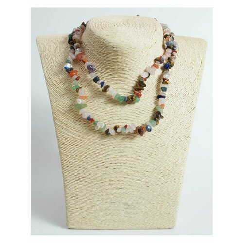 Бусы Samma, амазонит, агат, сердолик, гранат, бирюза, малахит, аметист, кварц, яшма, топаз, лазурит, авантюрин, хризолит, длина 78 см, натуральный