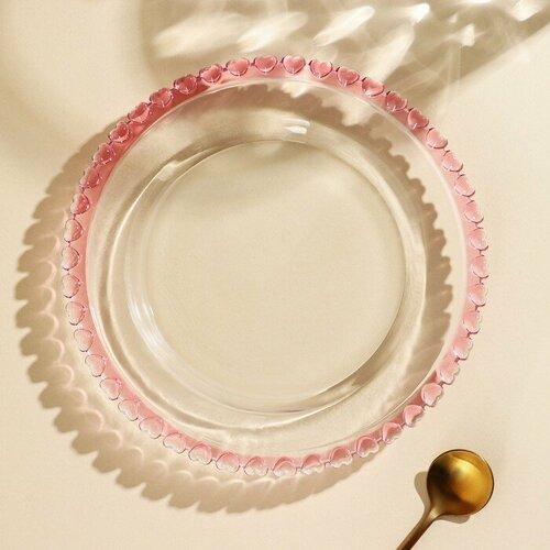 MARU Тарелка стеклянная обеденная «Розе», 19,5×19,5×2 см
