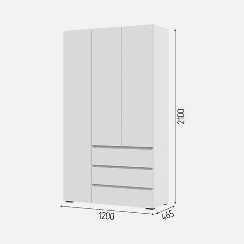 Изображение товара Шкаф 3-х створчатый, ШК06, Хелен, Белый