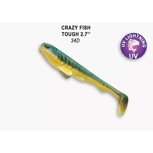 Силиконовая приманка мягкая съедобная Crazy Fish Tough 2.8 70 мм 59-70-34d-6 5 шт. силиконовая приманка мягкая съедобная crazy fish tough 2 8 70 мм 59 70 30d 6 5 шт