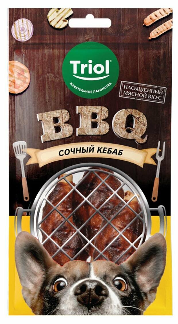 Лакомство для собак Triol сочный кебаб BBQ, 100 г - фото №1