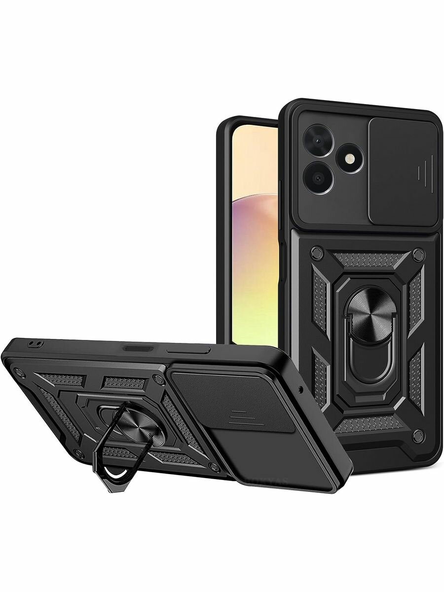 Чехол О'кейси, для Realme C53, противоударный, с магнитным креплением, серебристый — фото 1