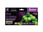 Набор акриловых красок Vallejo серии Fantasy Color - Orcs & Goblins 72304 (8 красок по 17 мл)