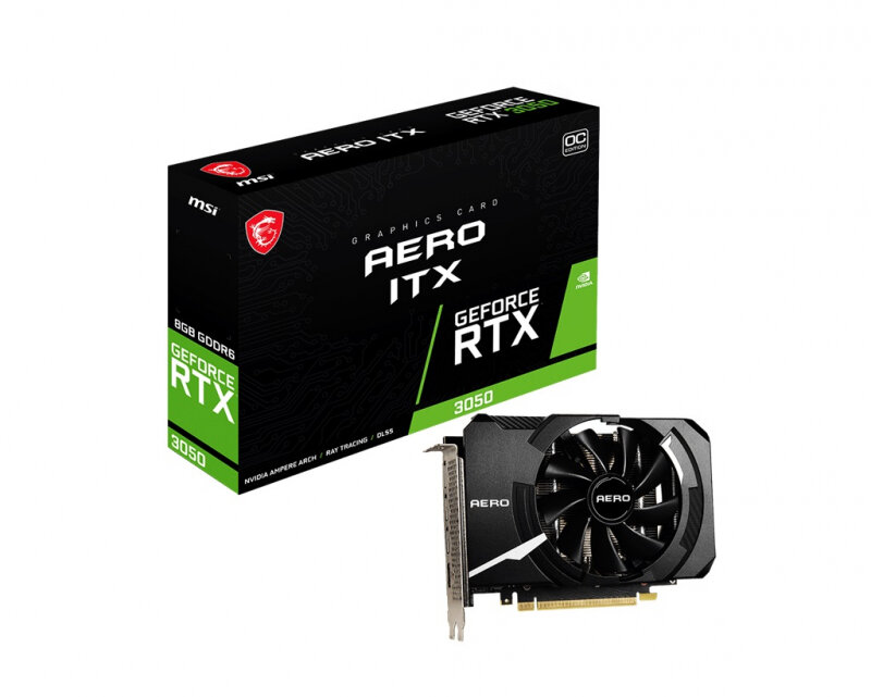 Видеокарта MSI GeForce RTX 3050 AERO ITX 8G OC, Retail