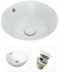 Комплект Teymi 2 в 1 для ванной: раковина Lina kuppi D40 накладная + выпуск Teymi с переливом белый F01552