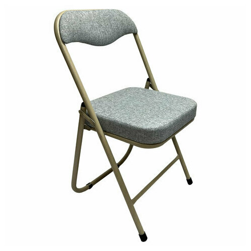 Стул складной для дома и офиса РС04К комфорт бежевый перламутровый каркас рогожка бежевая 4733₽