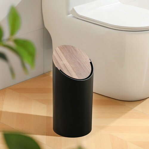 Мусорное ведро, кремовый стиль, 9 л, черное