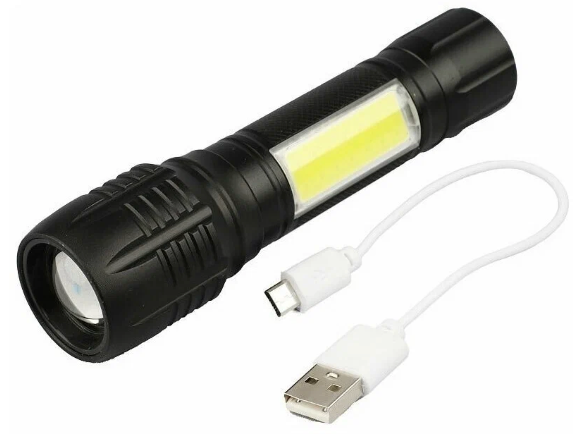 Фонарь ручной аккумуляторный светодиодный с зарядкой micro USB ...