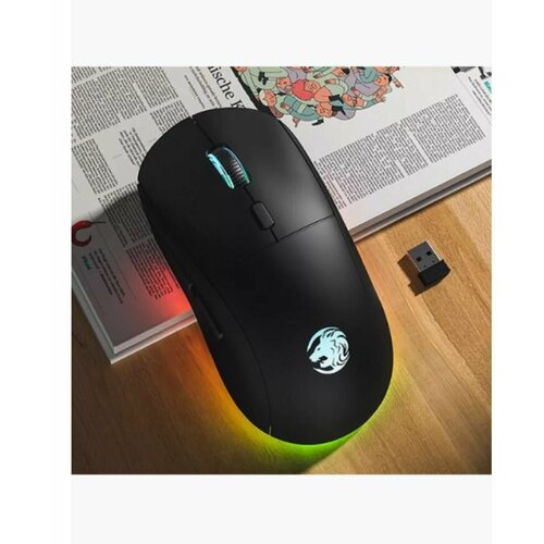 Беспроводная мышь EWEADN G301 Bluetooth и радиоканал с подсветкой RGB черный 2500₽