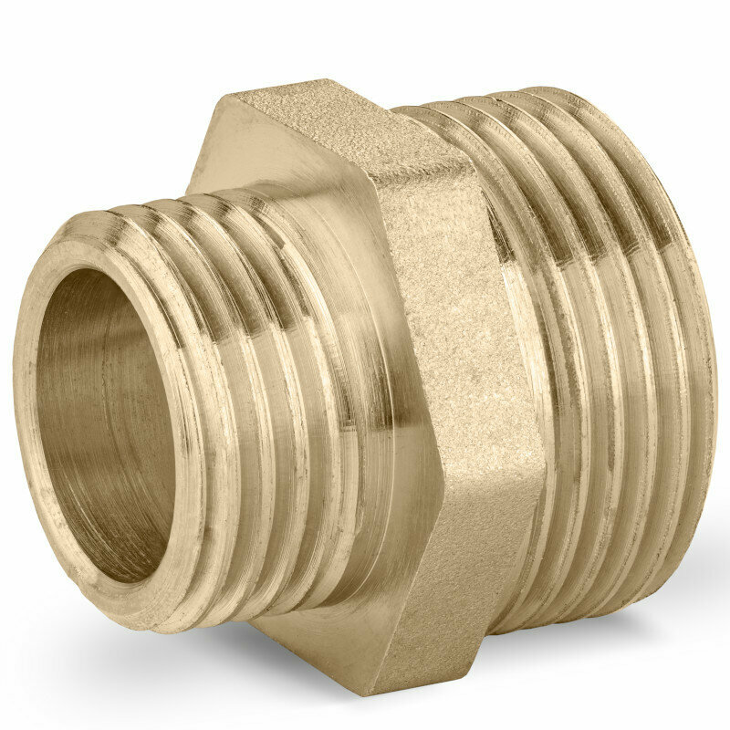 Ниппель редукционный 3 4  х 1 2  с наружней резьбой  НР  LD Pride из латуни