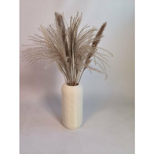 Ваза, напечатанная на 3D принтере из переработанного пластика, цвет - молочный