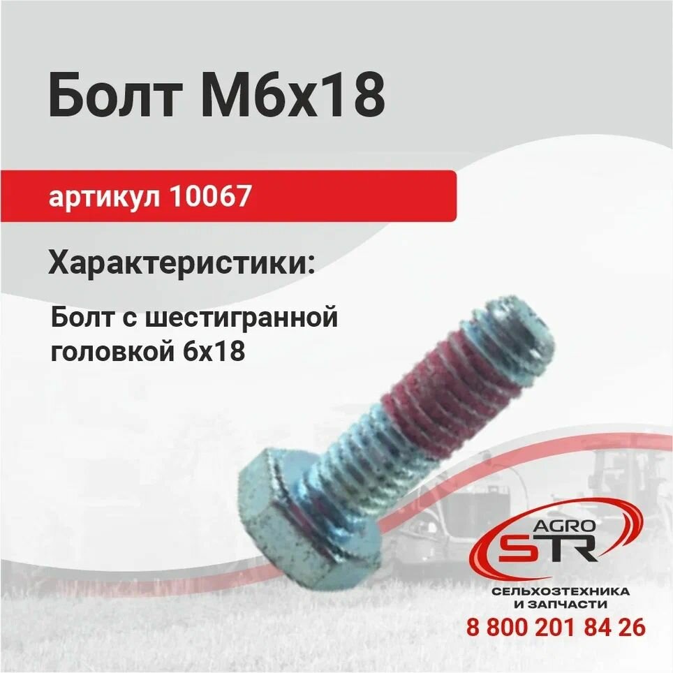 SCH (шумахер) 10067 Болт М6х18 (соединителя косы)