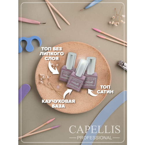 Набор для маникюра Capellis каучуковая база топ без липкого слоя топ сатин 706₽