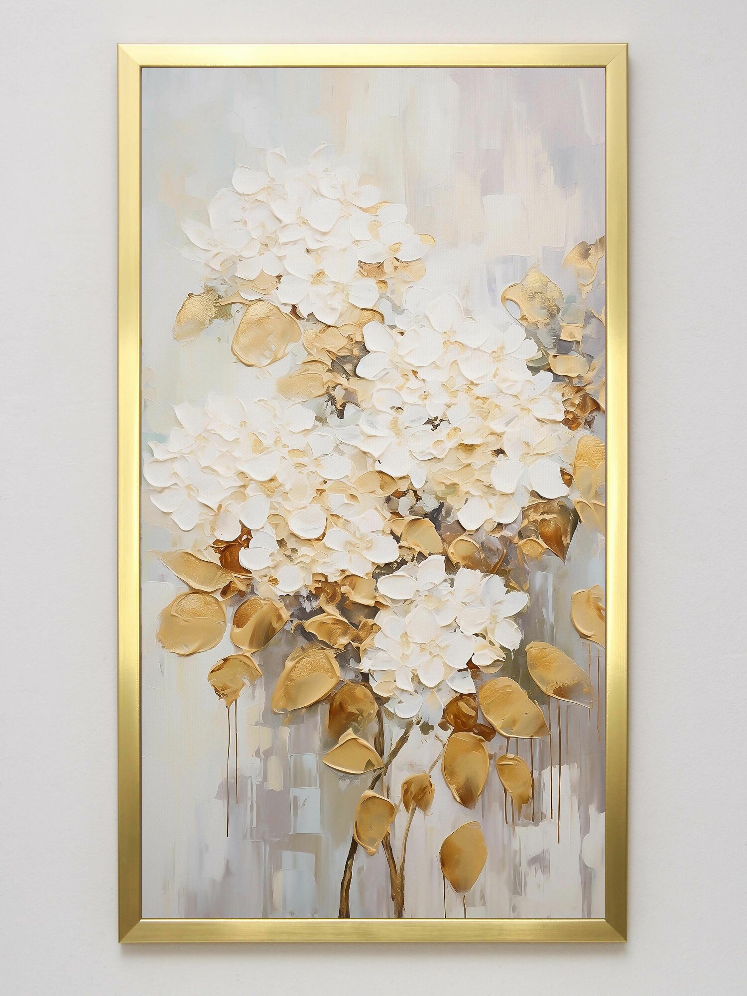 Картина на натуральном холсте "Гортензия" 62*35 см