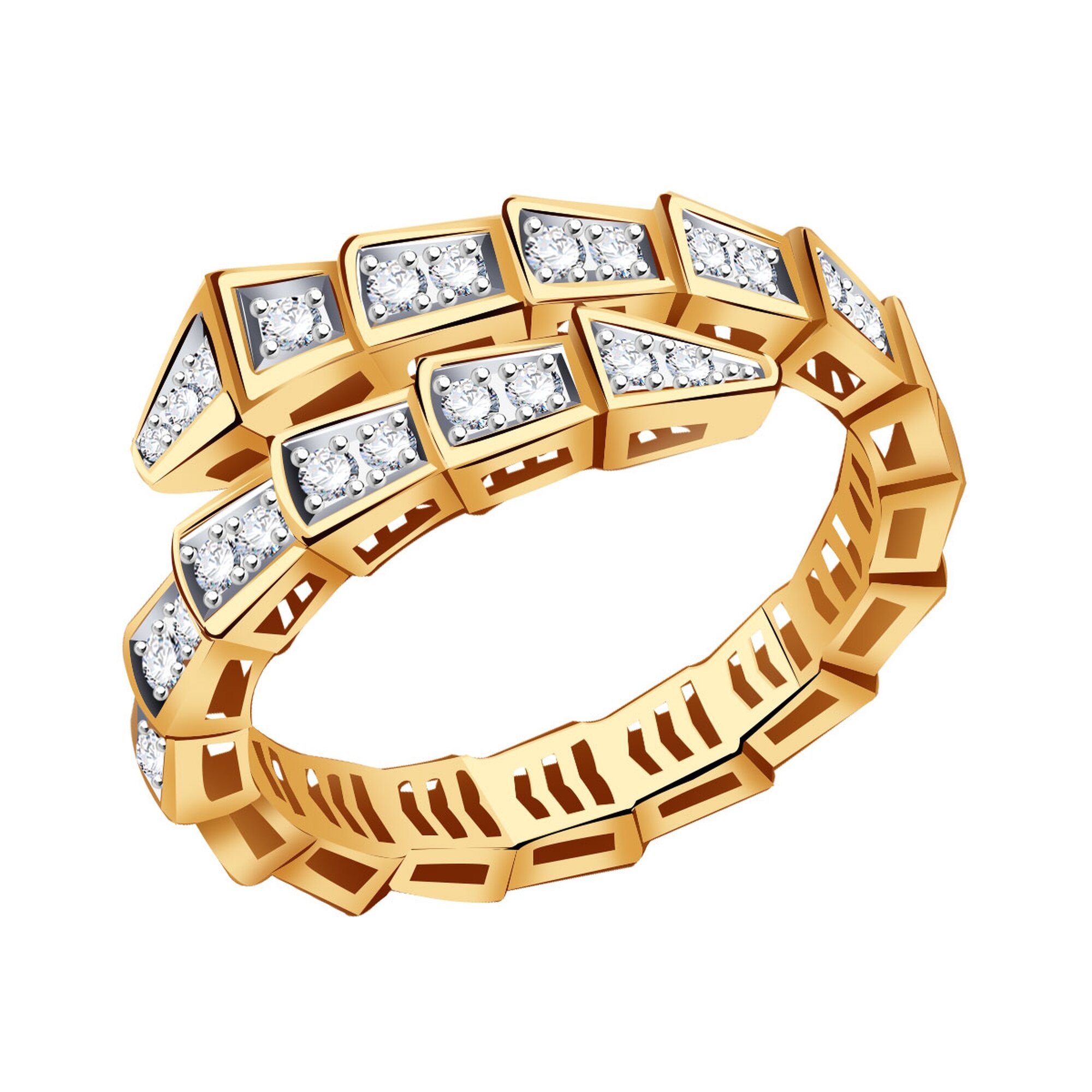 Кольцо дорожка Diamant online, красное золото, 585 проба, фианит