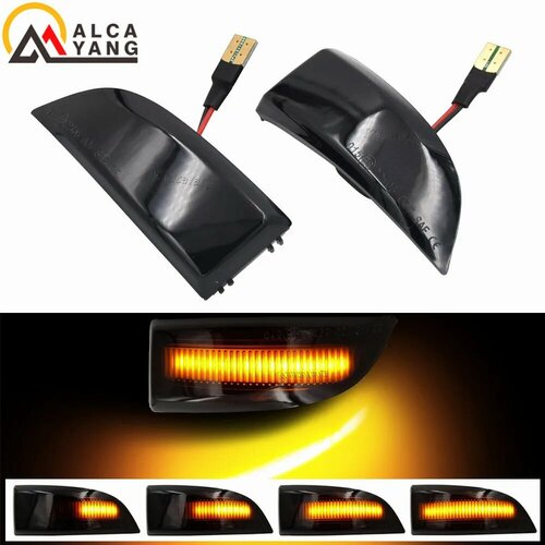 Светодиодный динамический указатель поворота для Renault Megane MK3 Laguna III X91 Scenic Fluence, боковое заднее зеркало, последовательный индикатор, Dynamic Crystal
