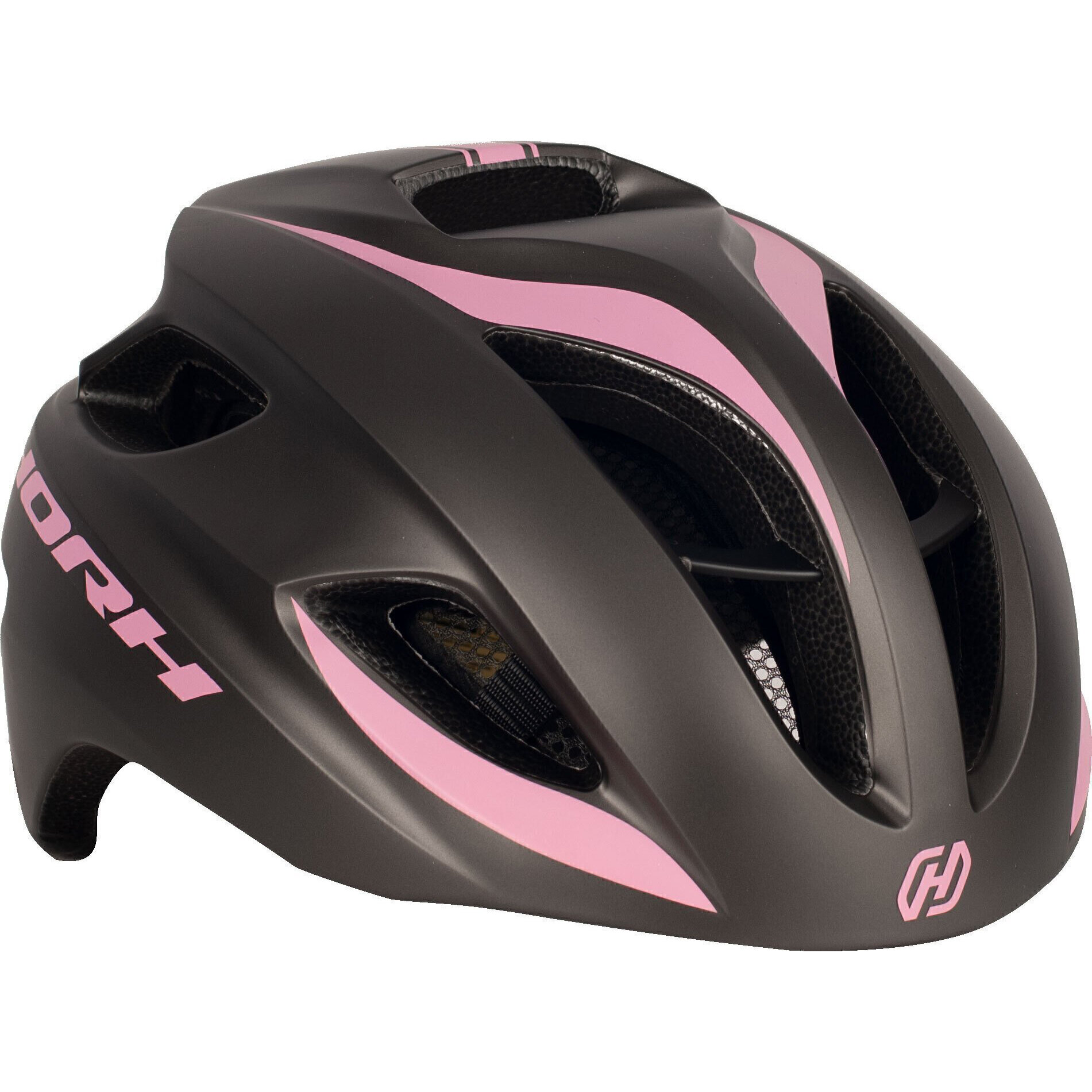 Защитный взрослый шлем для велосипеда/для роликов Horh WT83 цвет черно-фиолетовый, размер 54-57 cм