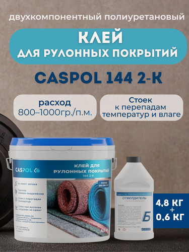 Изображение товара Двухкомпонентный полиуретановый клей для рулонных покрытий Каспол 144, белый, 5,4 кг