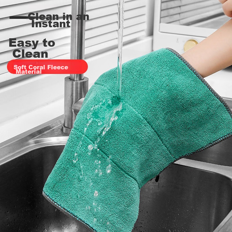 Yagao Cleaning Cloth, 30*50cm Kitchen Magic Stain Removal Cloth, 5-Pack, Thickened Double-Sided Absorbent Dishwashing Cloth, Multi-Purpose Cleaning Cloth