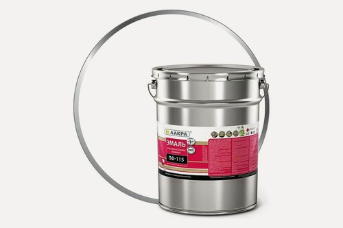 Изображение товара Эмаль ПФ-115 белая глянцевая 20 кг Лакра