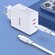Зарядное устройство KAKUSIGA "Dual Type-C", с кабелем, 40Вт, белое